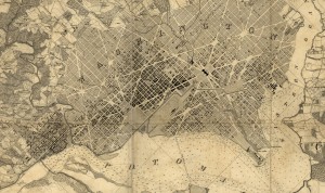 Boschke map of Washington, 1857 Boschke map of Washington, 1857, showing where the buildings are. A close look reveals most development concentrated around the Capitol, White House, and 7th Street--but most of the L'Enfant-Ellicott plan remained undeveloped.