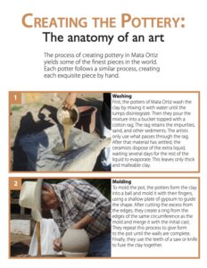 A handout sheet detailing steps for creating pottery.